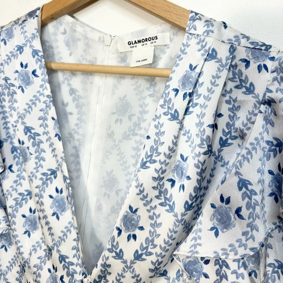 Glamorous Ruched Ruffle Mini Dress - Picture 9 of 9